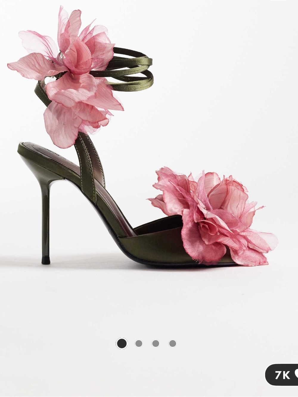 ASOS DESIGN Nigella Oversized Flower Tie Leg High Heel Sandals